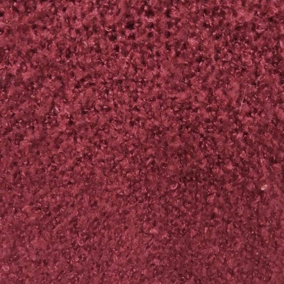 Urban Outfitters Sweater Size Small Burgundy Plush Fuzzy Fluffy V-Neck Pullover - Picture 3 of 12